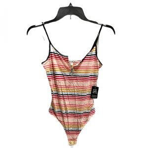 ❤️ EXPRESS MULTI STRIPED TANK TOP BODYSUIT SIZE SMALL NEW
